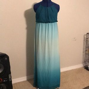 Blue ombre maxi dress